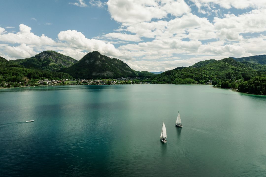 Two boats on Lake Fuschl
