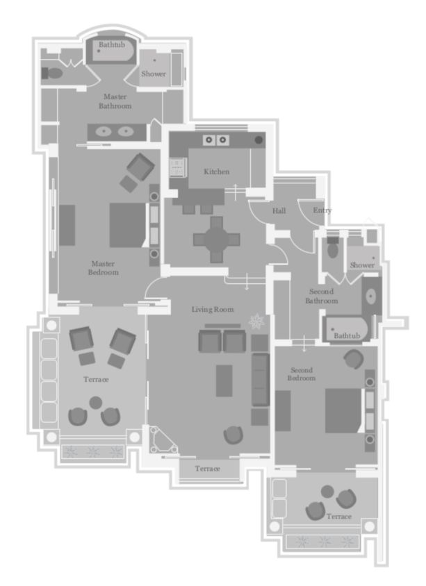 TwoBedroom Oceanview Residence (2203)