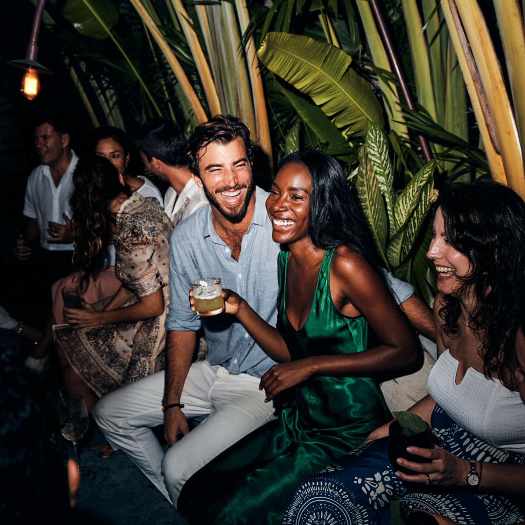 Group of friends at Zapote Bar Terrace