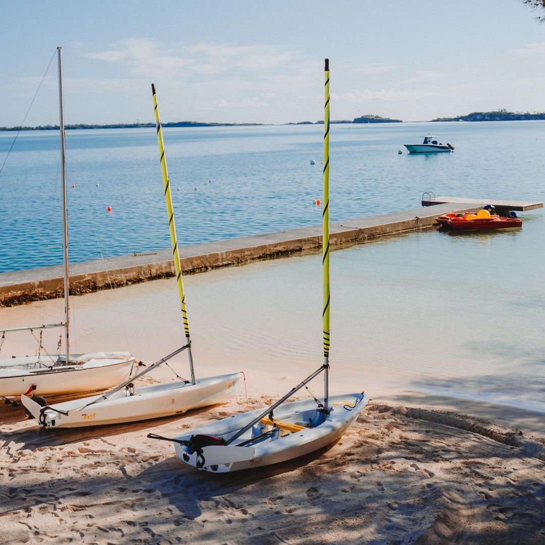 Sailing craft at water sports jetty