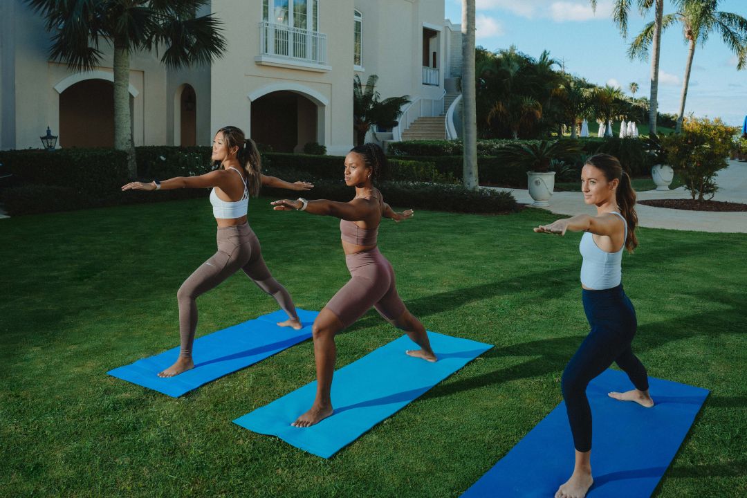 Yoga Warrior Pose at Rosewood Bermuda