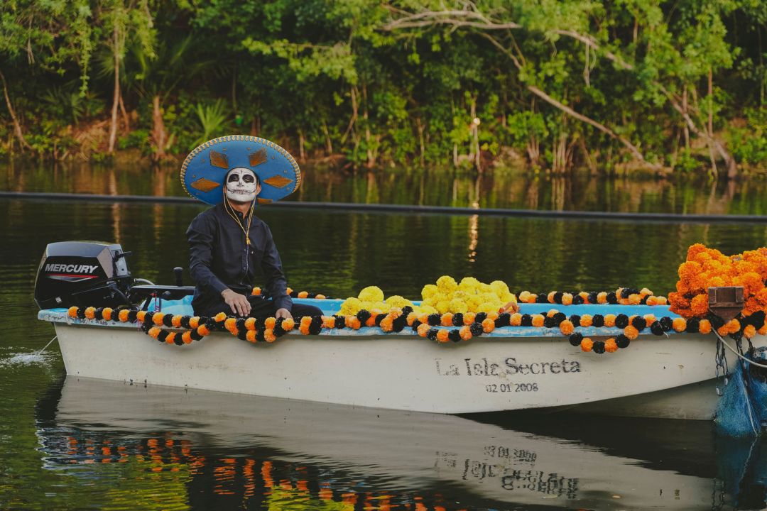 Traditional day of the dead celebration at Rosewood Mayakoba