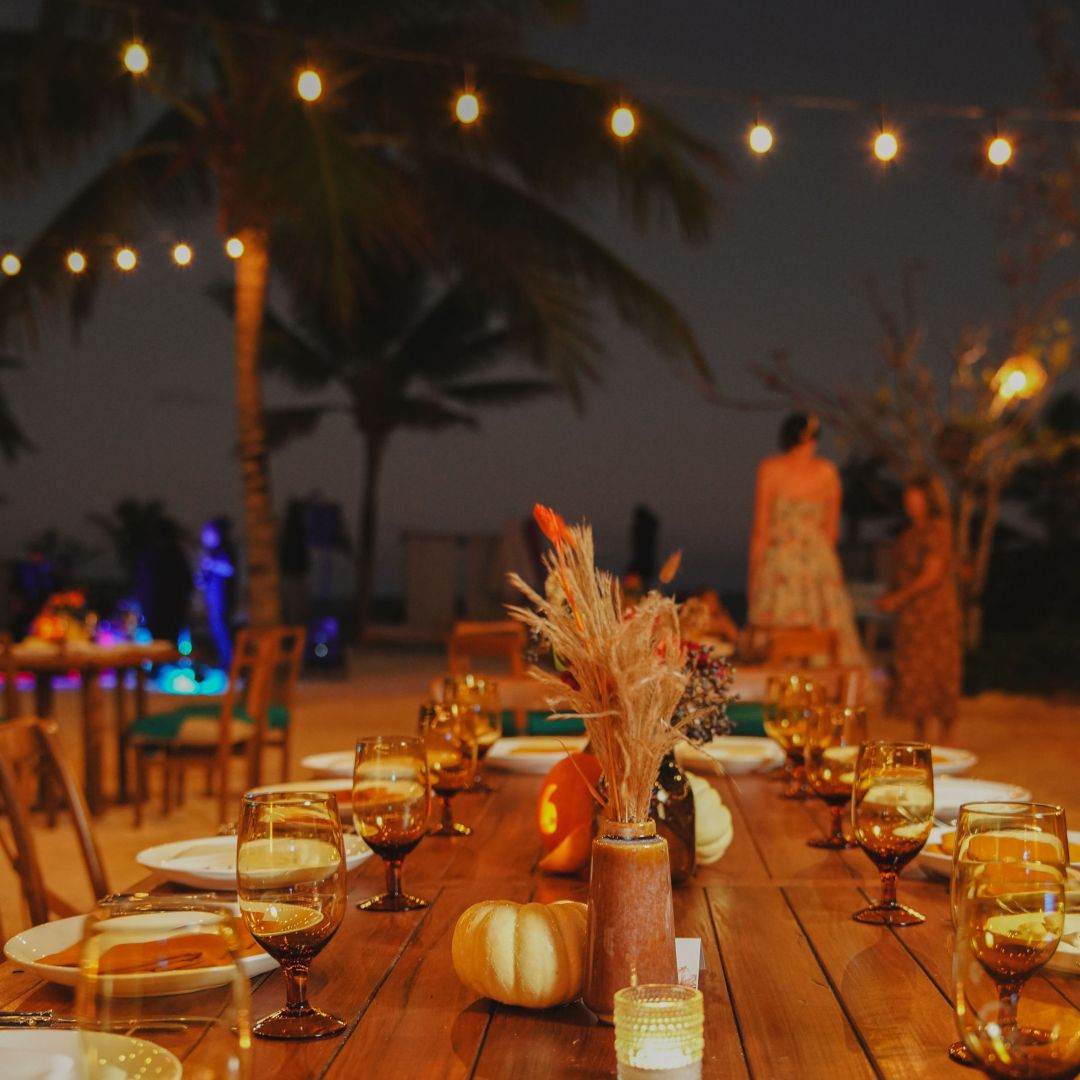 Beachfroont Thanksgiving dinner at Rosewood Mayakoba