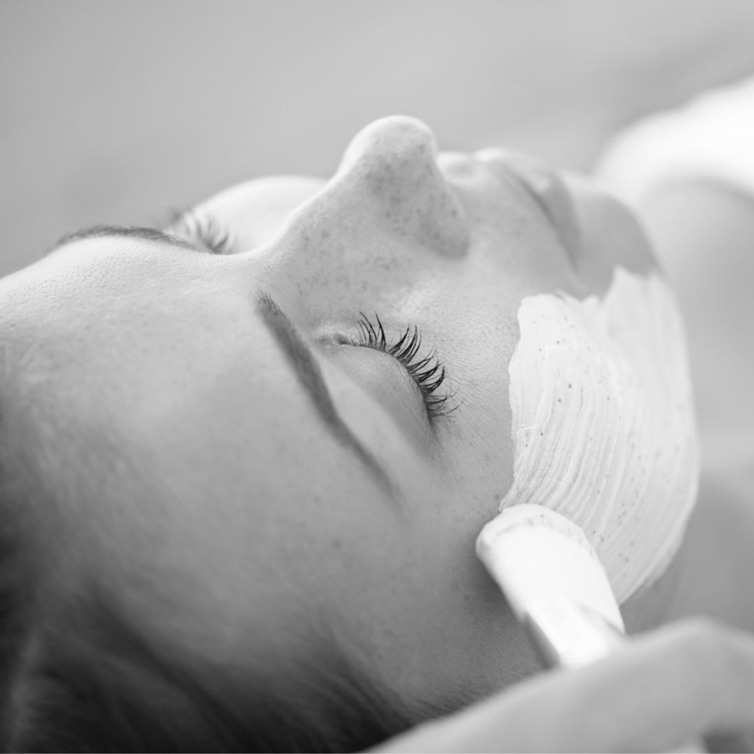 Close-up of a person receiving a facial treatment at a spa in the British Virgin Islands.