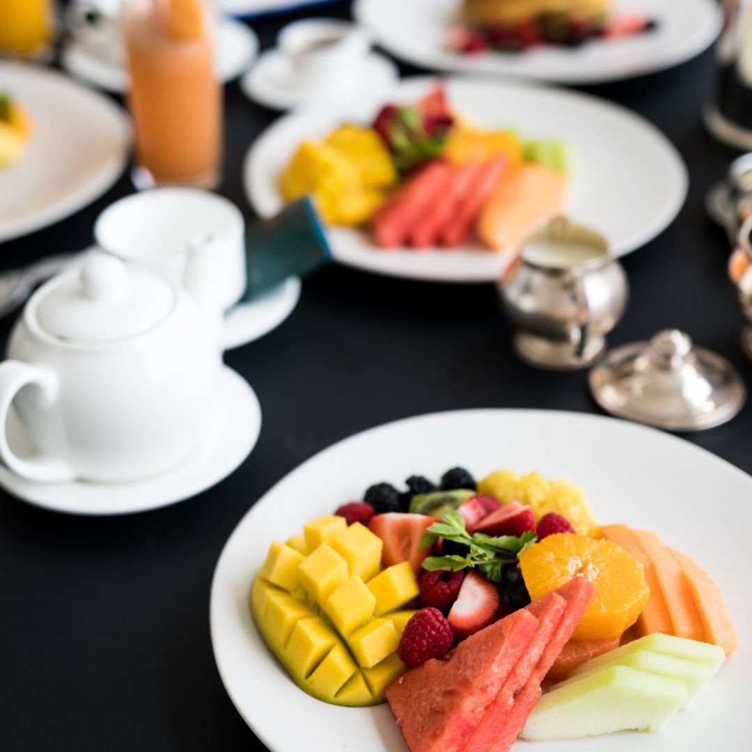 In-Room Breakfast spread