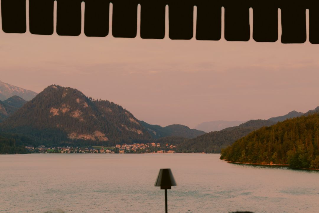 Hot air balloon shadow in winter
