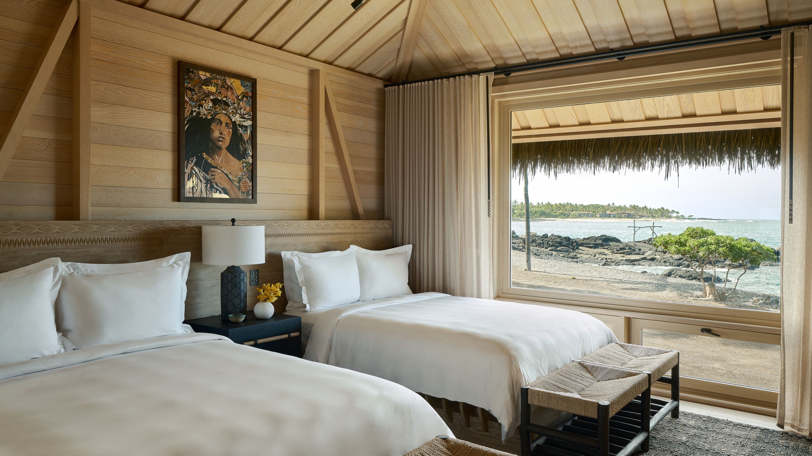 Ocean Front Black Sand Two Bedroom Kauhale