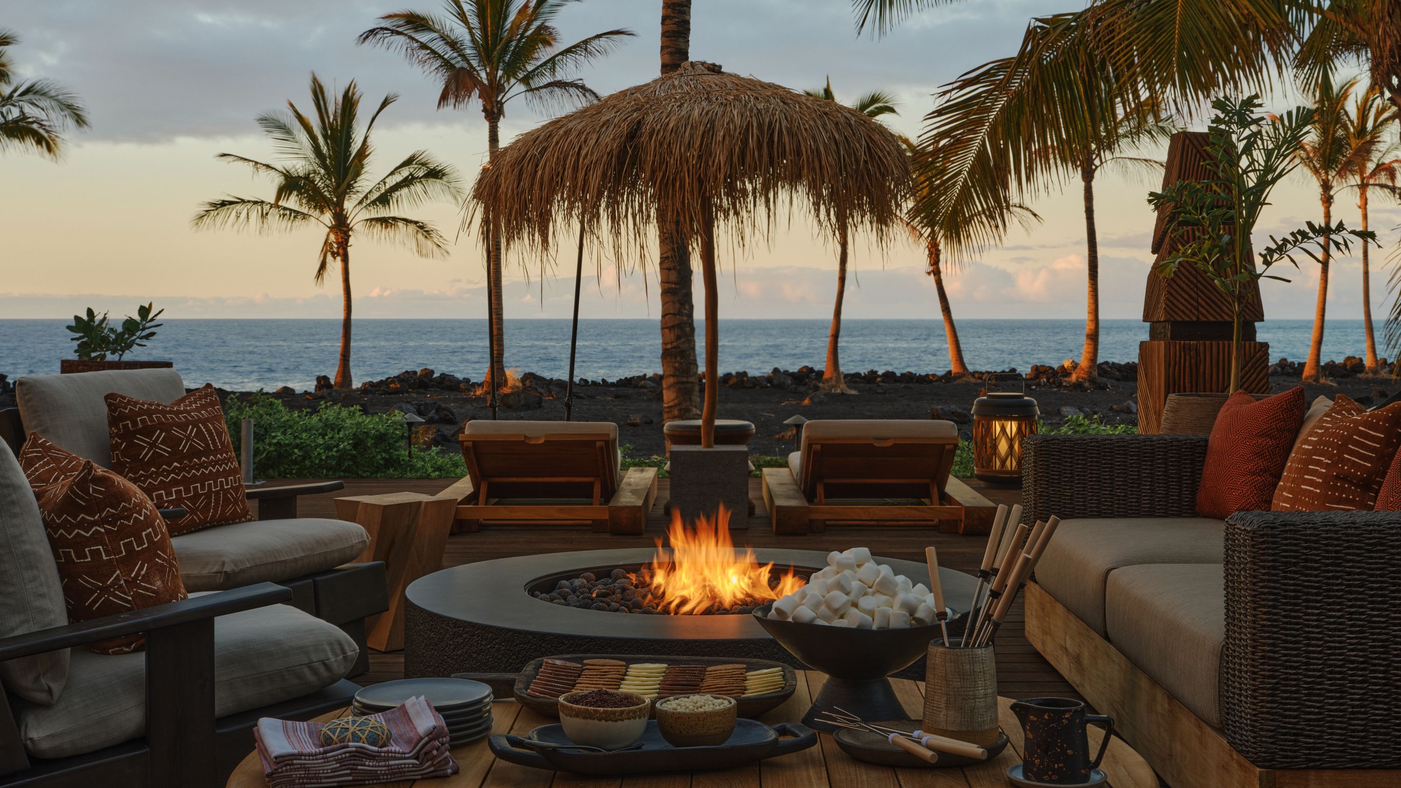 Kumukea Kauhale Lanai Set Up With S'mores