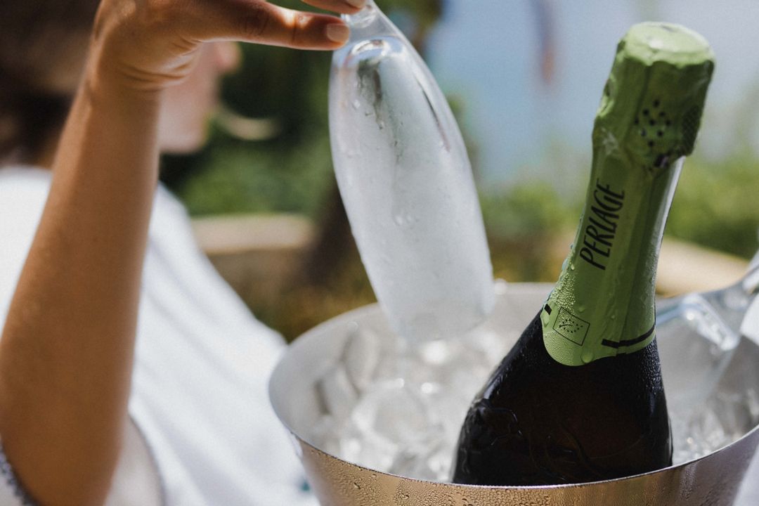 Woman drinking Champagne