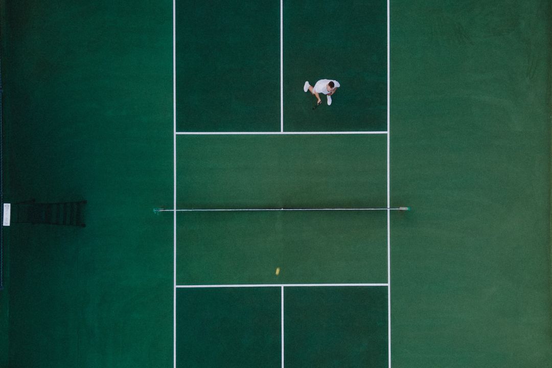 Aerial of Pickleball court