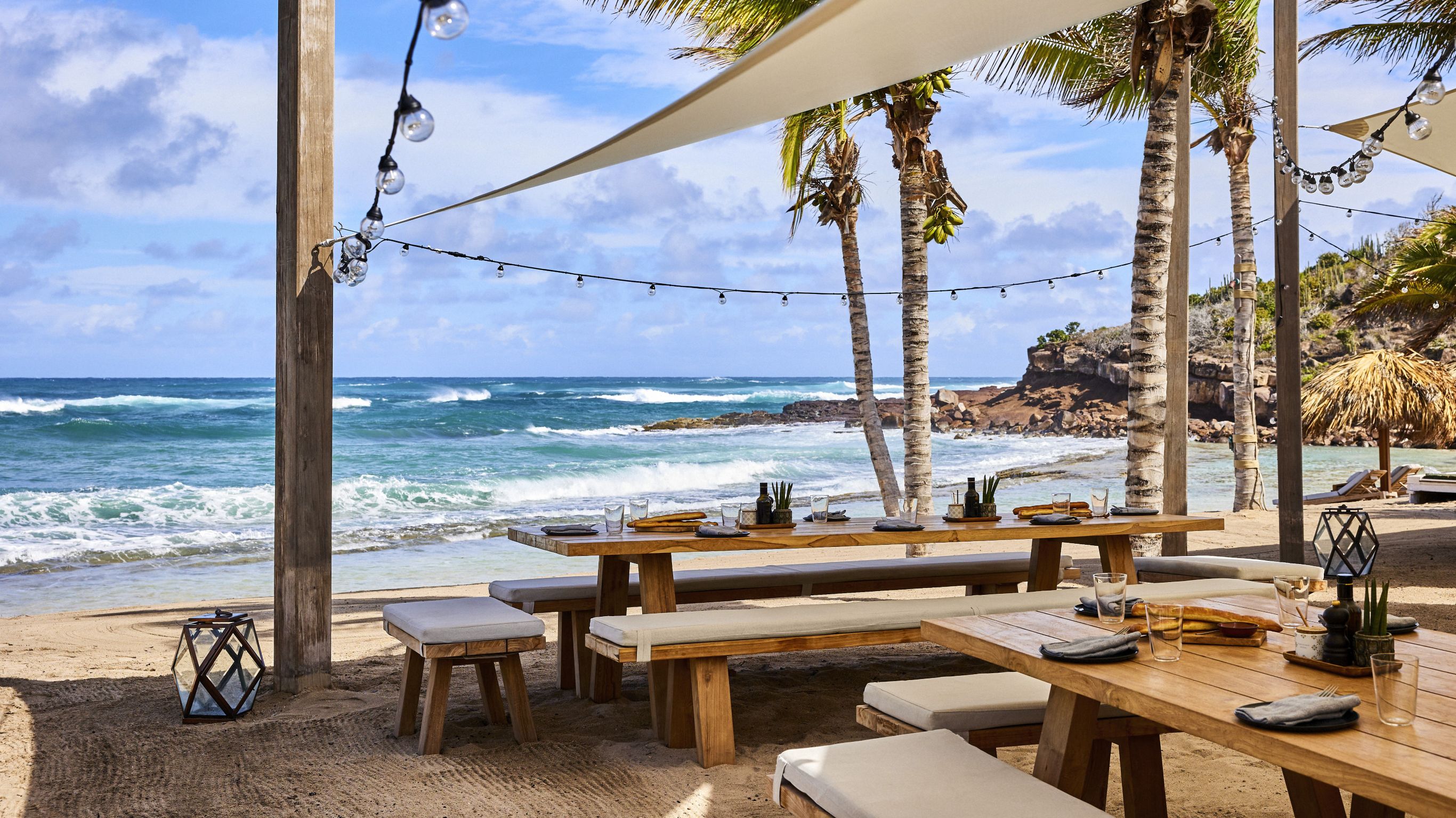 Lunch feet in the sand