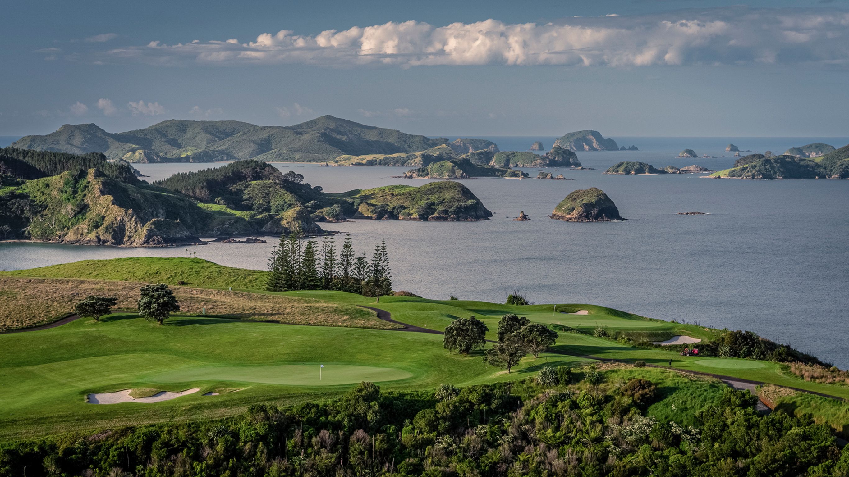 View from the golf course towards Cape Brett and the Cavalli Islands 