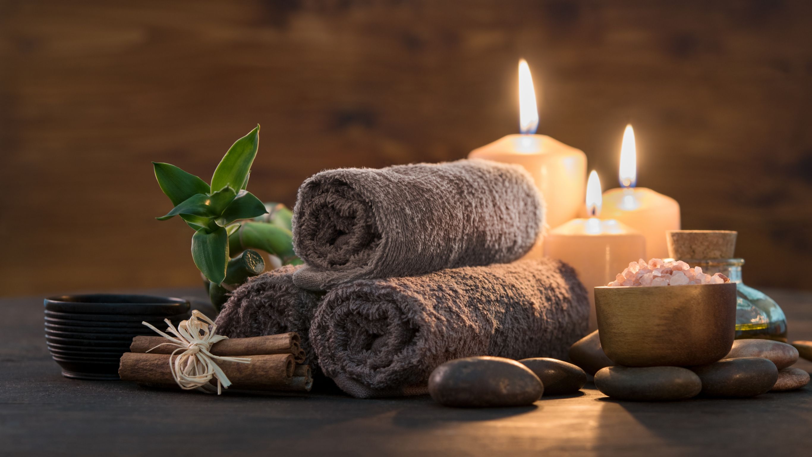 Woman in mint green robe relaxing among nature