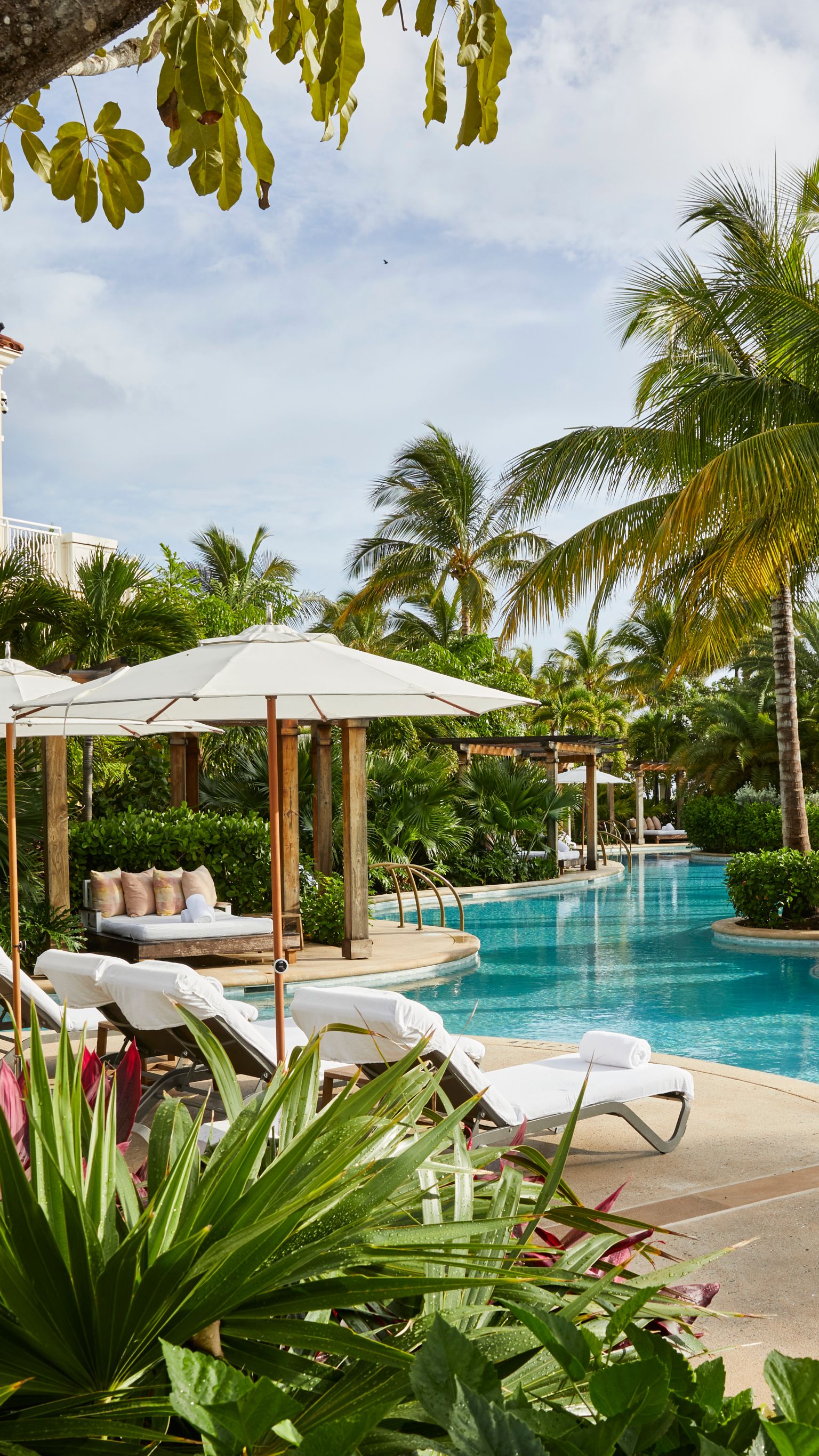 Daybed at the lagoon pool