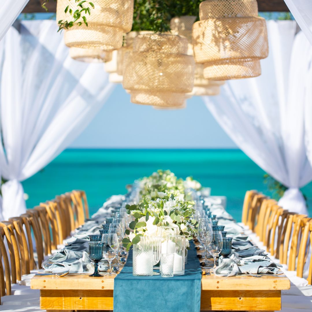 beach wedding  set up