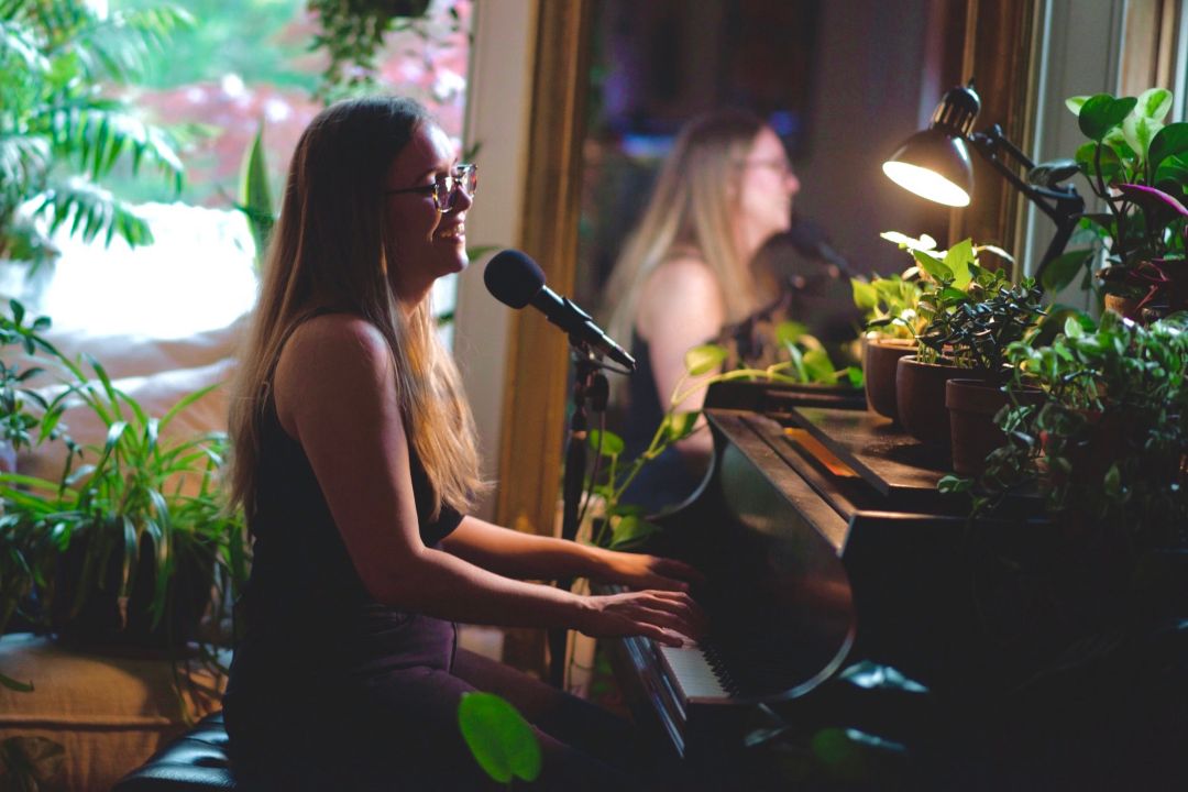 Katie Ewles playing piano