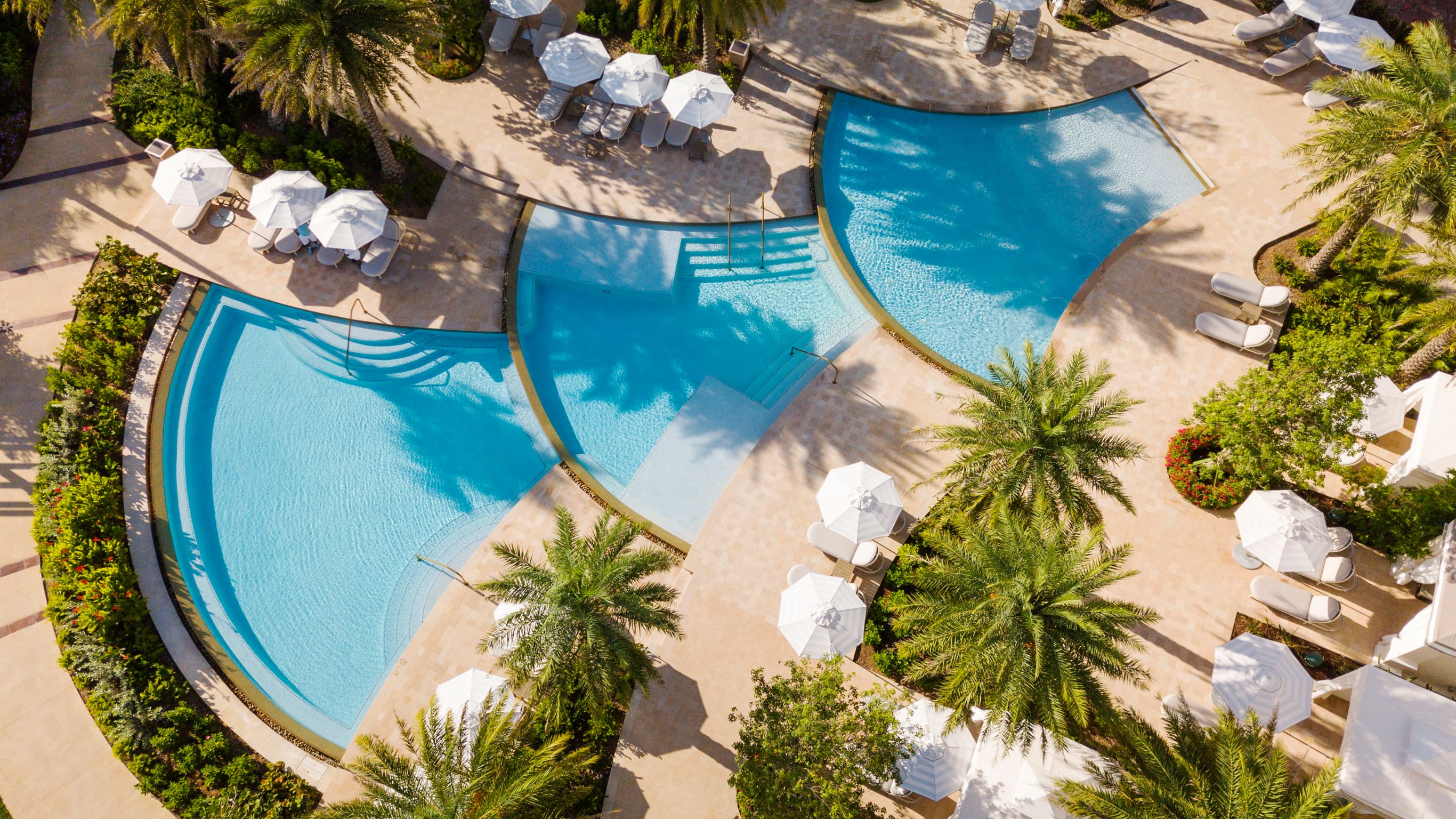 Aerial view of cabana pool