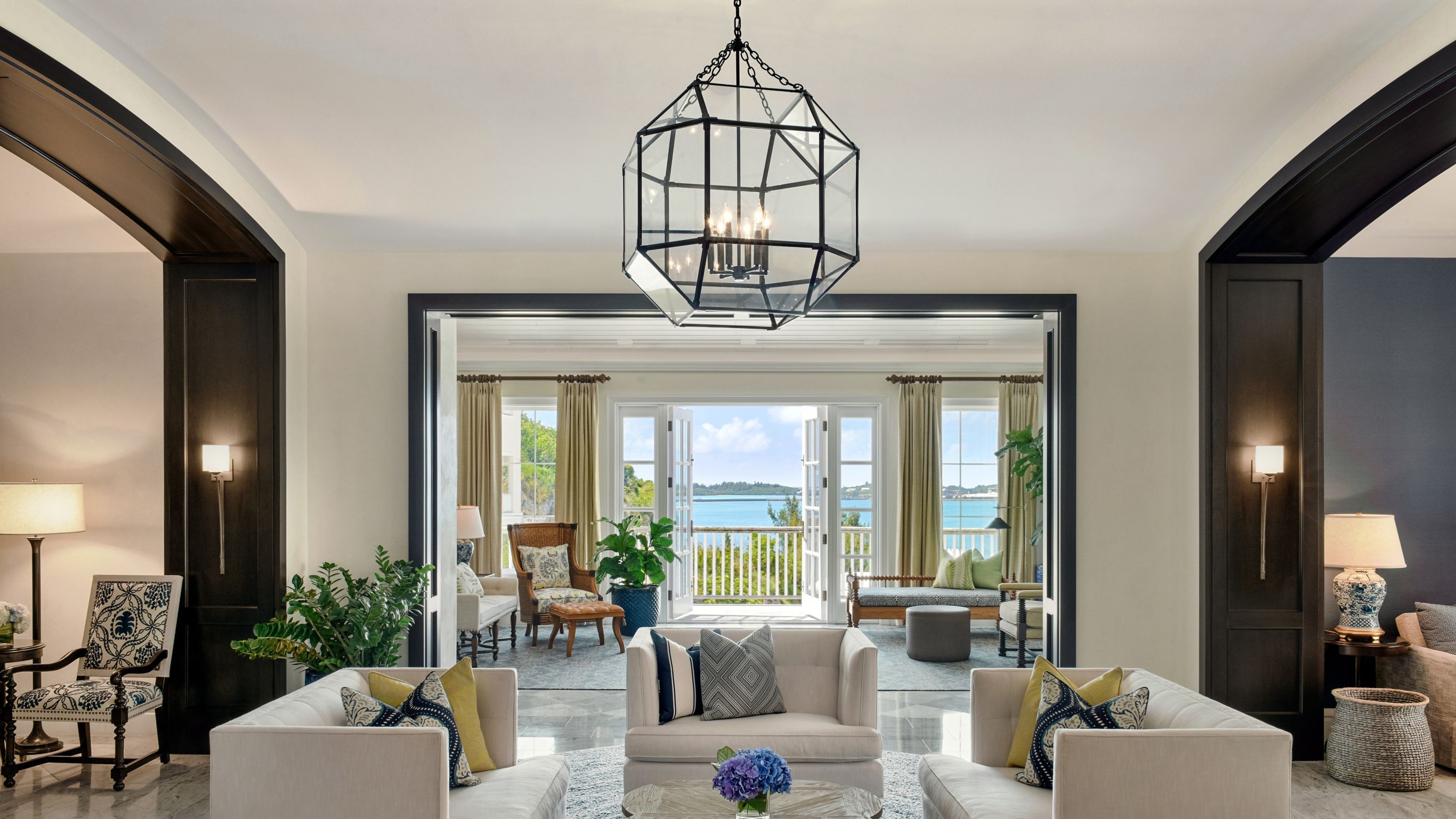 Lobby with French Doors overlooking Ocean