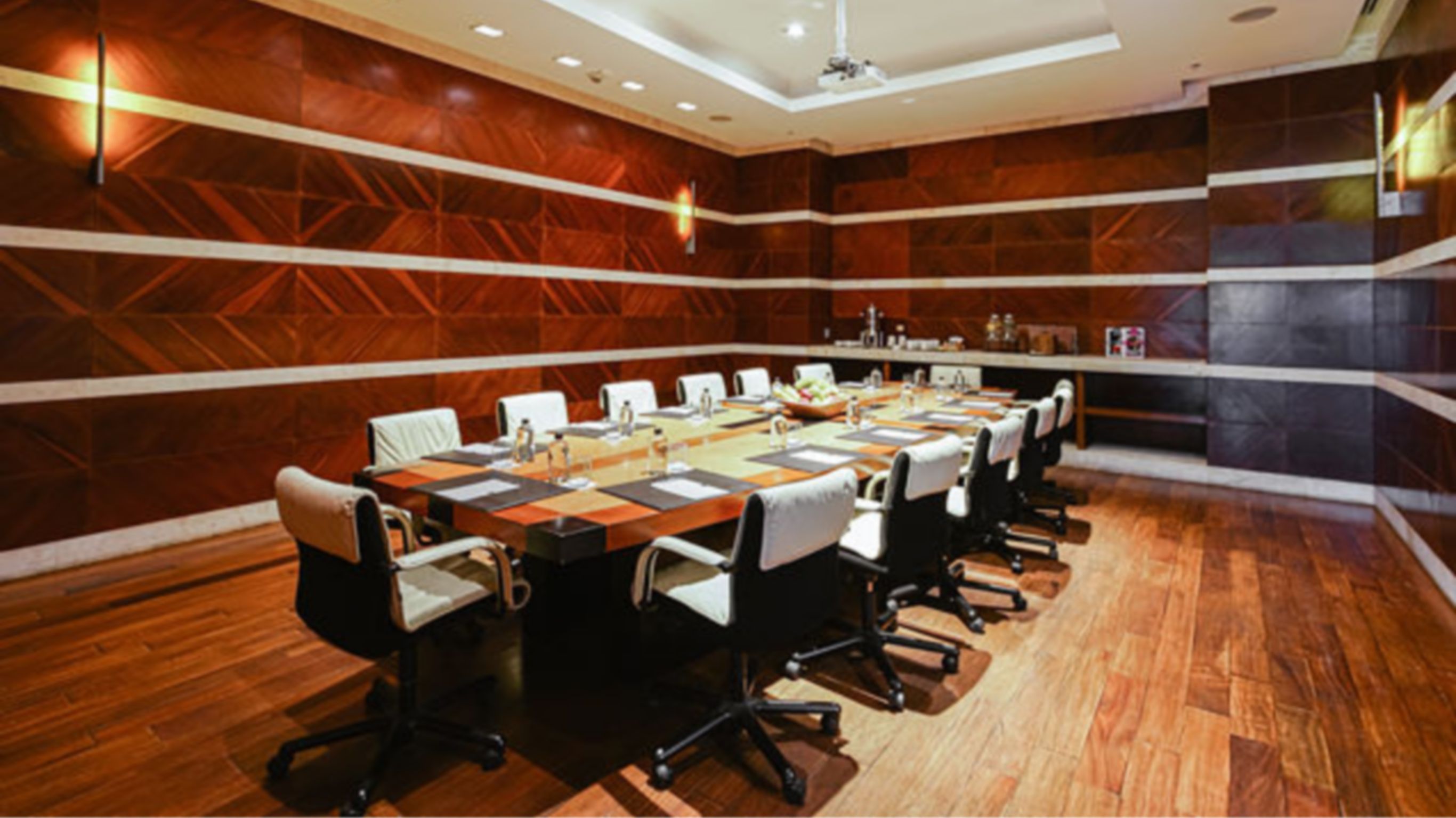 Palma Areca meeting room set up for board meeting