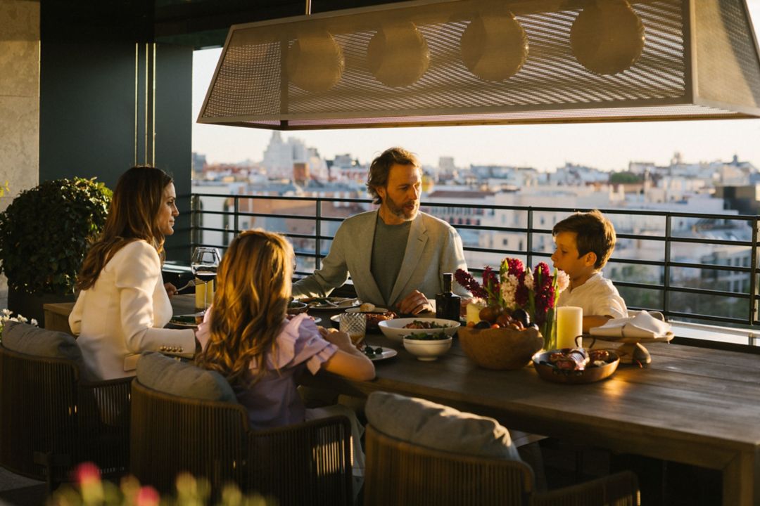 family dining together